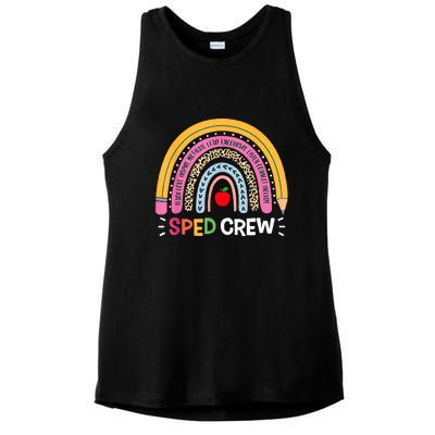 Sped Crew Rainbow Special Education Teacher Back To School Ladies PosiCharge Tri-Blend Wicking Tank