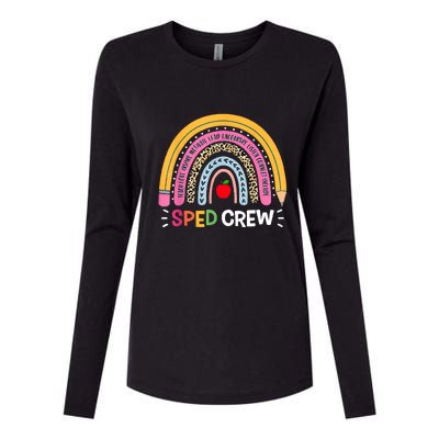 Sped Crew Rainbow Special Education Teacher Back To School Womens Cotton Relaxed Long Sleeve T-Shirt