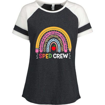 Sped Crew Rainbow Special Education Teacher Back To School Enza Ladies Jersey Colorblock Tee