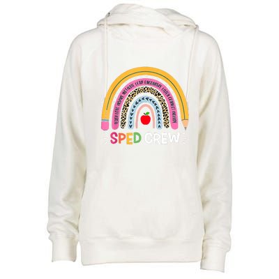 Sped Crew Rainbow Special Education Teacher Back To School Womens Funnel Neck Pullover Hood