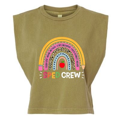 Sped Crew Rainbow Special Education Teacher Back To School Garment-Dyed Women's Muscle Tee