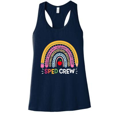 Sped Crew Rainbow Special Education Teacher Back To School Women's Racerback Tank