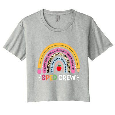 Sped Crew Rainbow Special Education Teacher Back To School Women's Crop Top Tee