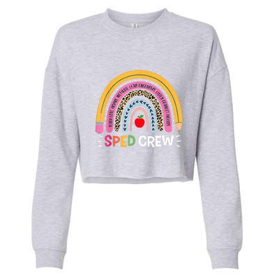 Sped Crew Rainbow Special Education Teacher Back To School Cropped Pullover Crew