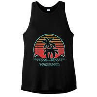 South Carolina Retro Palm Tree Beach 80s Style Ladies PosiCharge Tri-Blend Wicking Tank