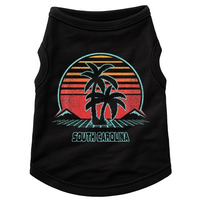 South Carolina Retro Palm Tree Beach 80s Style Doggie Tank