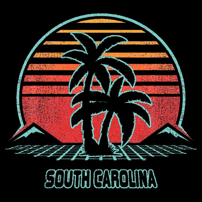 South Carolina Retro Palm Tree Beach 80s Style Performance Shirt