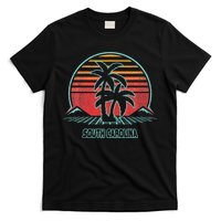 South Carolina Retro Palm Tree Beach 80s Style T-Shirt