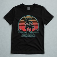 South Carolina Retro Palm Tree Beach 80s Style T-Shirt