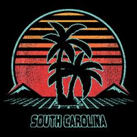 South Carolina Retro Palm Tree Beach 80s Style 7-Panel Snapback Hat