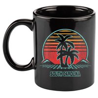 South Carolina Retro Palm Tree Beach 80s Style 11oz C Handle Ceramic Mug