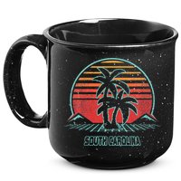 South Carolina Retro Palm Tree Beach 80s Style 15oz Campfire Ceramic Mug