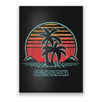 South Carolina Retro Palm Tree Beach 80s Style Poster