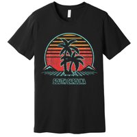 South Carolina Retro Palm Tree Beach 80s Style Premium T-Shirt