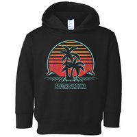 South Carolina Retro Palm Tree Beach 80s Style Toddler Hoodie