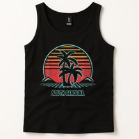 South Carolina Retro Palm Tree Beach 80s Style Tank Top