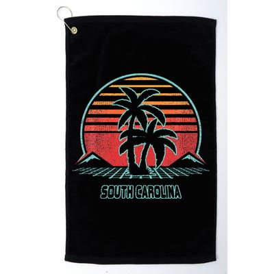 South Carolina Retro Palm Tree Beach 80s Style Golf Towel
