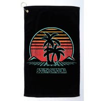 South Carolina Retro Palm Tree Beach 80s Style Golf Towel