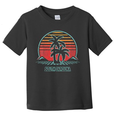 South Carolina Retro Palm Tree Beach 80s Style Toddler T-Shirt