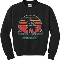 South Carolina Retro Palm Tree Beach 80s Style Kids Sweatshirt