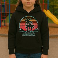 South Carolina Retro Palm Tree Beach 80s Style Kids Hoodie