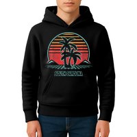 South Carolina Retro Palm Tree Beach 80s Style Kids Hoodie