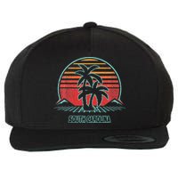 South Carolina Retro Palm Tree Beach 80s Style Wool Snapback Cap