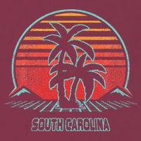 South Carolina Retro Palm Tree Beach 80s Style 16oz Travel Tumbler