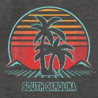 South Carolina Retro Palm Tree Beach 80s Style Vector Backpack