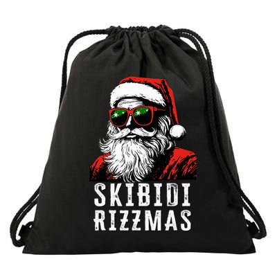 S.K.I.B.I.D.I Christmas Rizz Santa Claus Charisma Cool Drawstring Bag