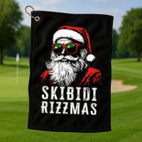 S.K.I.B.I.D.I Christmas Rizz Santa Claus Charisma Cool Golf Towel