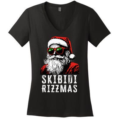 S.K.I.B.I.D.I Christmas Rizz Santa Claus Charisma Cool Women's V-Neck T-Shirt