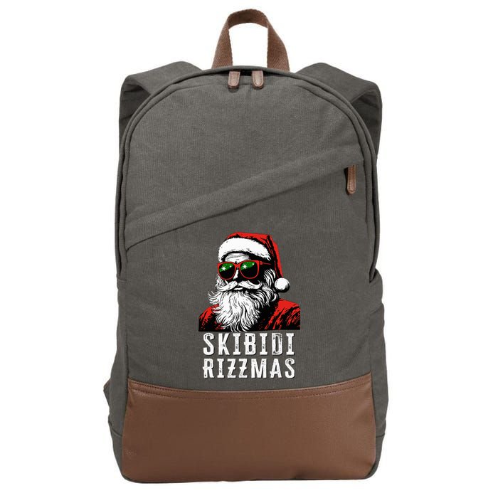 S.K.I.B.I.D.I Christmas Rizz Santa Claus Charisma Cool Cotton Canvas Backpack