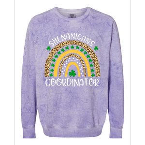 Shenanigans Coordinator Rainbow St Patrick's Day Teacher Colorblast Crewneck Sweatshirt