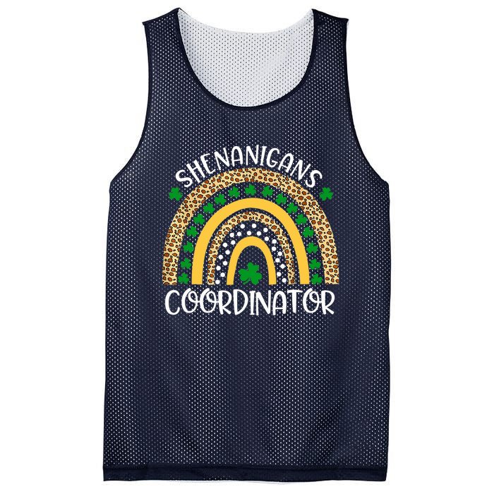 Shenanigans Coordinator Rainbow St Patrick's Day Teacher Mesh Reversible Basketball Jersey Tank