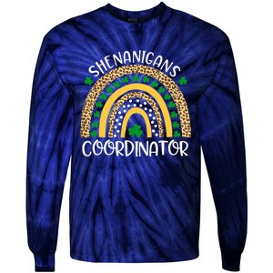 Shenanigans Coordinator Rainbow St Patrick's Day Teacher Tie-Dye Long Sleeve Shirt