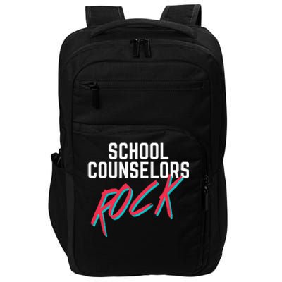 School Counselors Rock Cool Psychology Teacher Tee Impact Tech Backpack