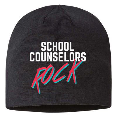 School Counselors Rock Cool Psychology Teacher Tee Sustainable Beanie