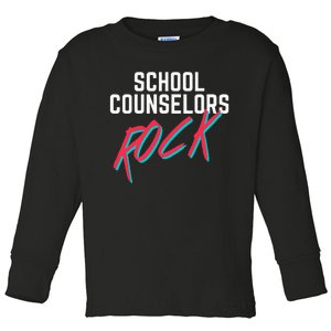 School Counselors Rock Cool Psychology Teacher Tee Toddler Long Sleeve Shirt