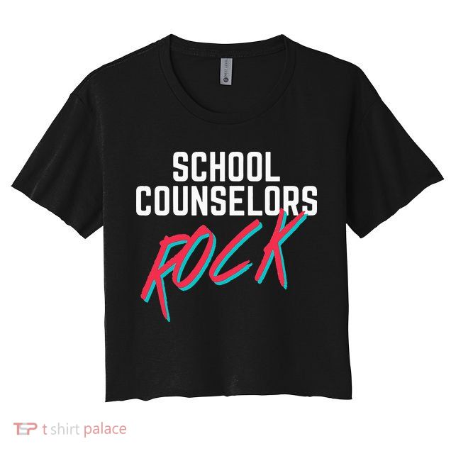 School Counselors Rock Cool Psychology Teacher Tee Crop Top