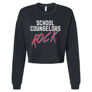 School Counselors Rock Cool Psychology Teacher Tee Cropped Pullover Crew