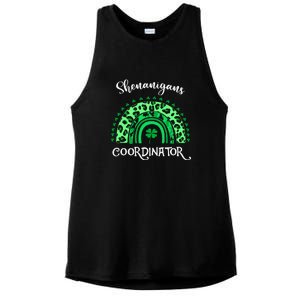 Shenanigans Coordinator Rainbow St Patricks Day Teacher Gift Ladies PosiCharge Tri-Blend Wicking Tank