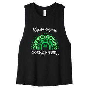 Shenanigans Coordinator Rainbow St Patricks Day Teacher Gift Women's Racerback Cropped Tank