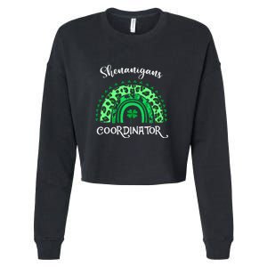 Shenanigans Coordinator Rainbow St Patricks Day Teacher Gift Cropped Pullover Crew