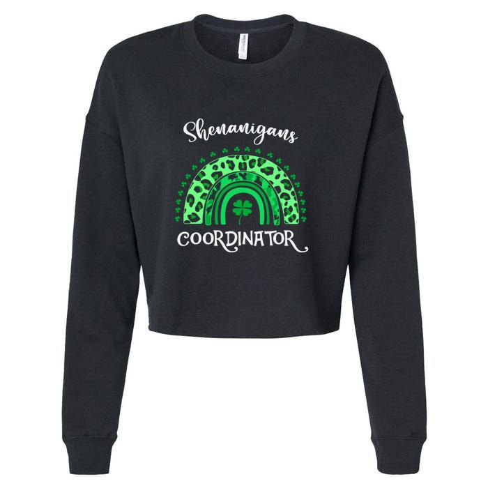 Shenanigans Coordinator Rainbow St Patricks Day Teacher Gift Cropped Pullover Crew