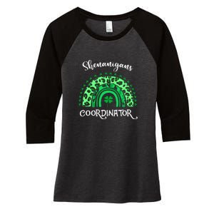 Shenanigans Coordinator Rainbow St Patricks Day Teacher Gift Women's Tri-Blend 3/4-Sleeve Raglan Shirt