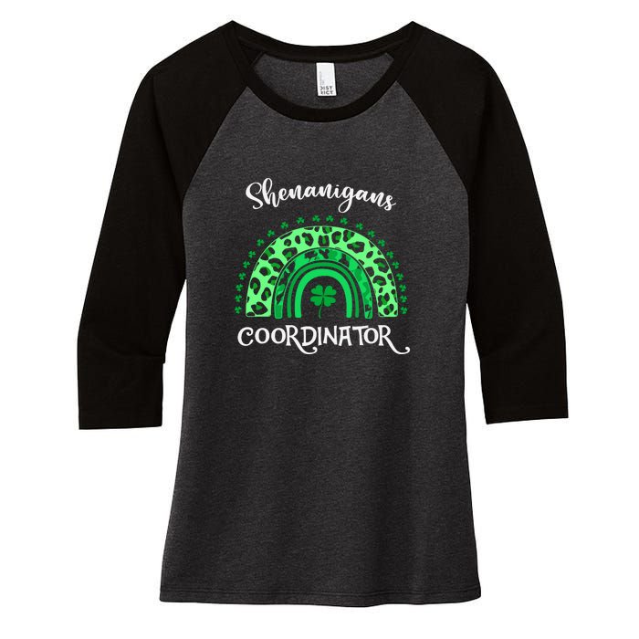 Shenanigans Coordinator Rainbow St Patricks Day Teacher Gift Women's Tri-Blend 3/4-Sleeve Raglan Shirt