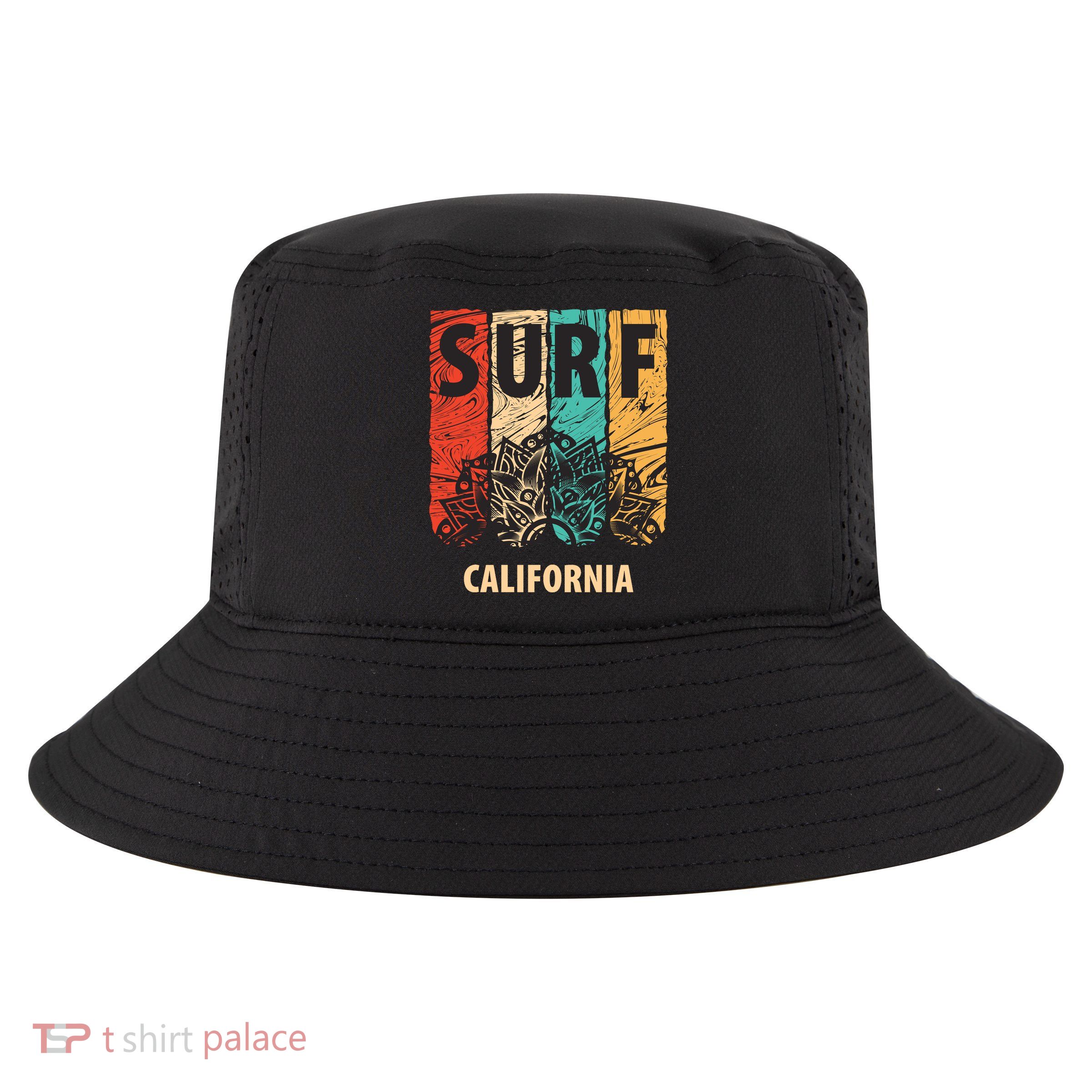 Surf California Retro Colors Cool Comfort Performance Bucket Hat