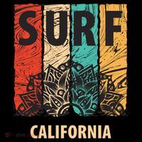 Surf California Retro Colors T-Shirt