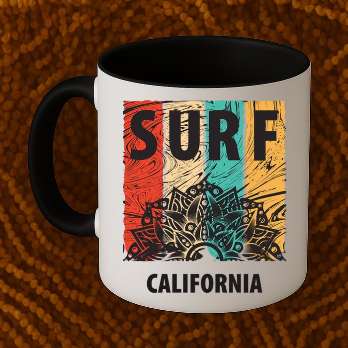 Surf California Retro Colors Mug